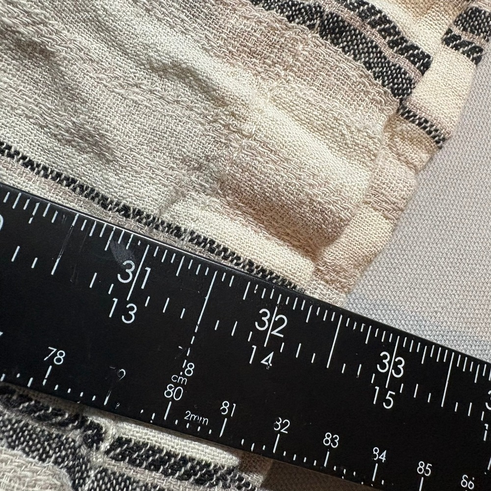 Rewash Wide Leg Pants XL Beige Striped Linen Blend Smocked Waist Boho Summer - Picture 4 of 8